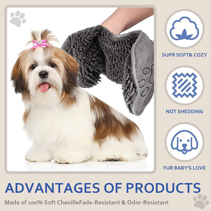 Microfiber Ultra Soft&Absorbent Grooming Towel For Drying Medium&Large Dogs and Cats
