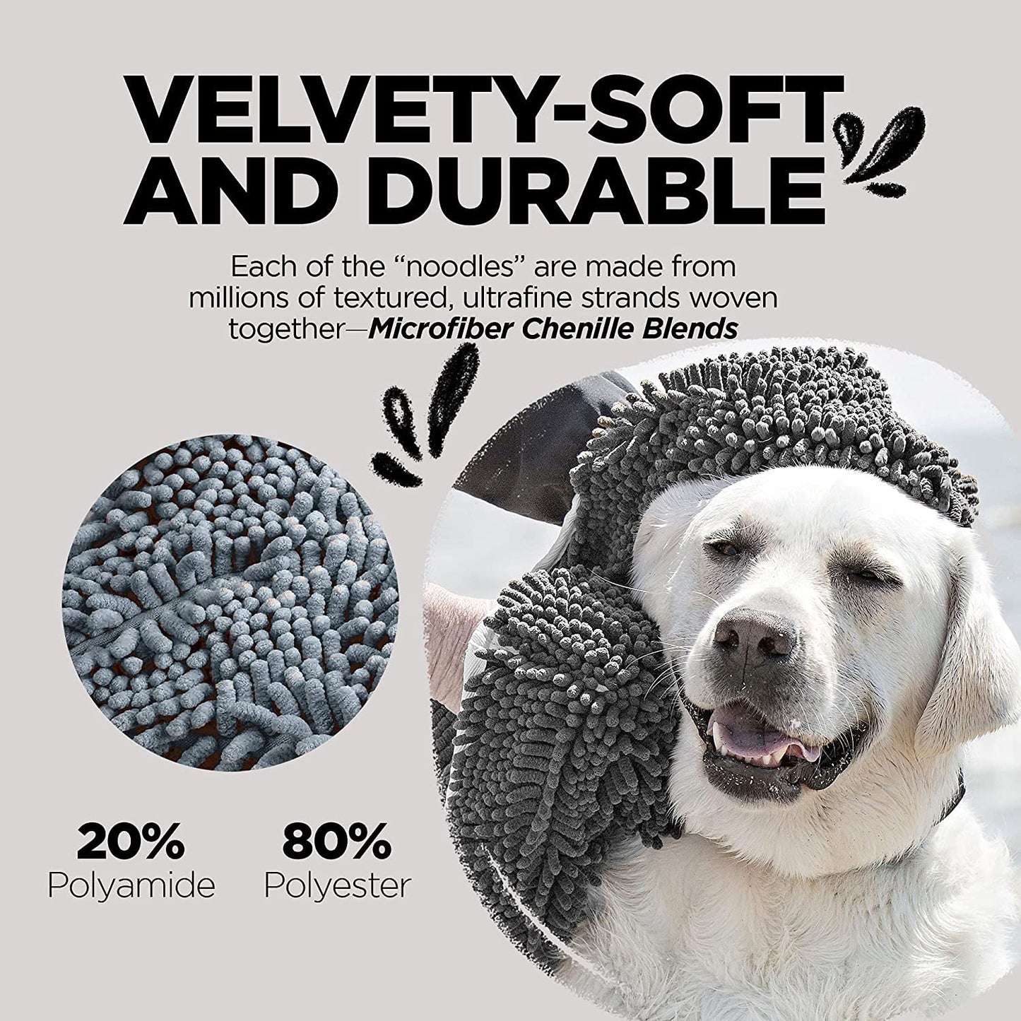 Microfiber Ultra Soft&Absorbent Grooming Towel For Drying Medium&Large Dogs and Cats